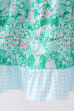 Green house floral Ruffle Dress Aaria Tees