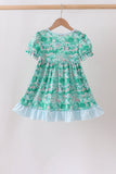 Green house floral Ruffle Dress Aaria Tees