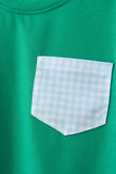 Green pocket grid shorts set Aaria Tees
