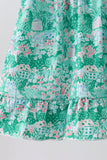 Green house floral Ruffle Shorts Set Aaria Tees