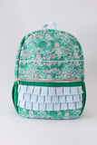 Green floral ruffle backpack Aaria Tees