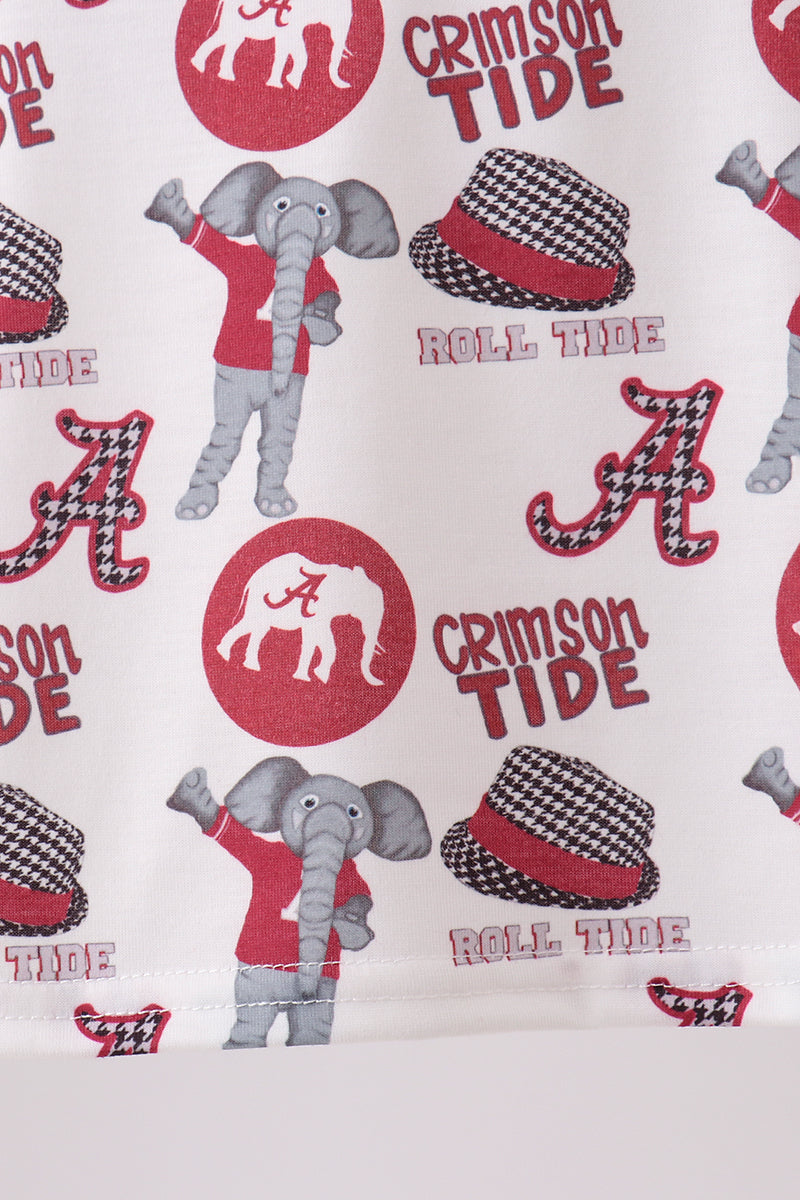 Maroon Alabama Smocked Shorts Set - Aaria Tees Aaria Tees
