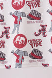 Maroon Alabama Smocked Shorts Set - Aaria Tees Aaria Tees