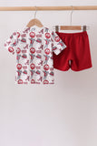 Maroon Alabama Smocked Shorts Set - Aaria Tees Aaria Tees