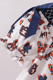 Navy Auburn Smocked Scalloped Shorts Set - Aaria Tees Aaria Tees