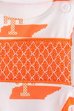 Orange Tennessee Smocked Jon Jon - Aaria Tees Aaria Tees
