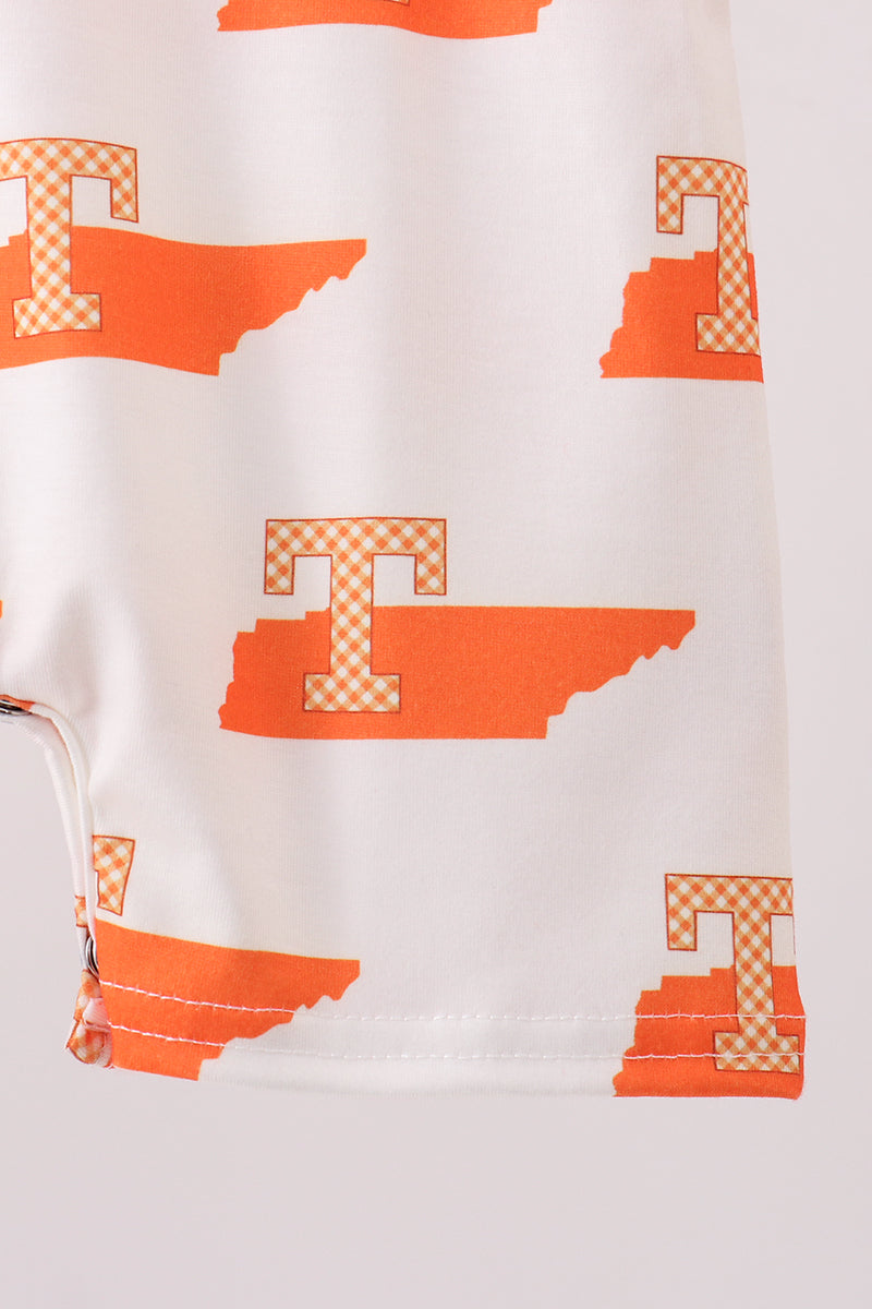 Orange Tennessee Smocked Jon Jon - Aaria Tees Aaria Tees