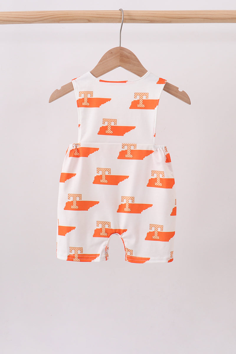 Orange Tennessee Smocked Jon Jon - Aaria Tees Aaria Tees