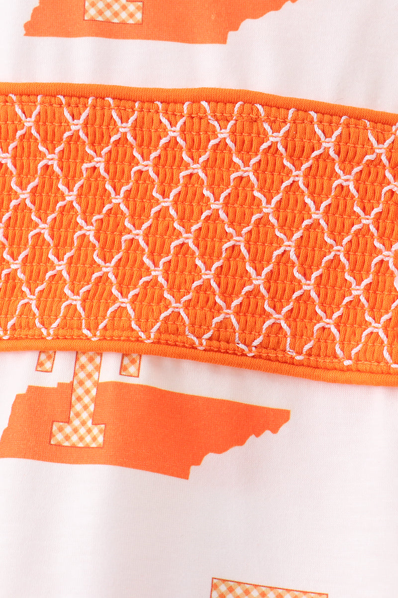 Orange Tennessee Smocked Shorts Set - Aaria Tees Aaria Tees