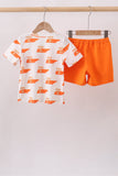 Orange Tennessee Smocked Shorts Set - Aaria Tees Aaria Tees