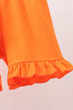 Orange Tennessee Smocked Scalloped Ruffle Shorts Set - Aaria Tees Aaria Tees