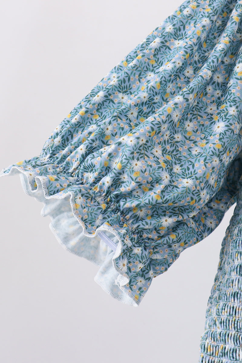 Teal Floral Mom Dress - Aaria Tees Aaria Tees
