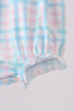Pink Crocodile Smocked Gingham Bubble - Aaria Tees Aaria Tees