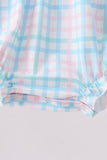 Pink Crocodile Smocked Gingham Bubble - Aaria Tees Aaria Tees