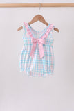 Pink Crocodile Smocked Gingham Bubble - Aaria Tees Aaria Tees