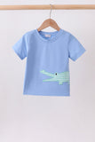 Blue Crocodile Applique Top - Aaria Tees Aaria Tees