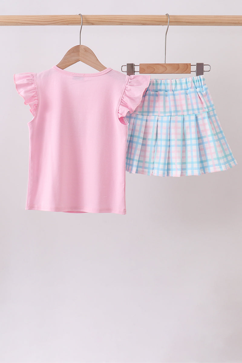 Pink Crocodile Smocked Skorts Set - Aaria Tees Aaria Tees