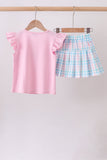 Pink Crocodile Smocked Skorts Set - Aaria Tees Aaria Tees