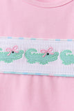 Pink Crocodile Smocked Skorts Set - Aaria Tees Aaria Tees