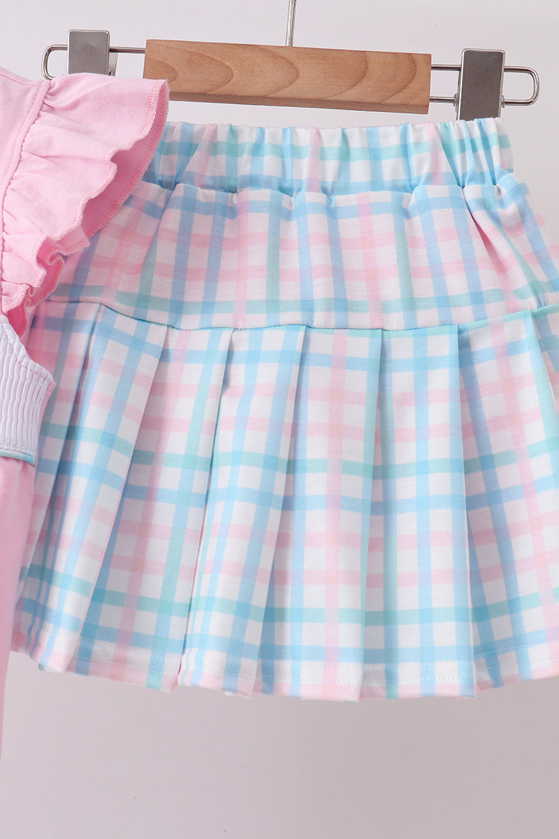 Pink Crocodile Smocked Skorts Set - Aaria Tees Aaria Tees