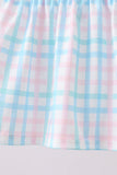 Pink Crocodile Smocked Gingham Bloomer Set Aaria Tees