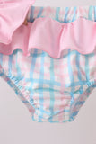 Pink Crocodile Smocked Gingham 2PC Swimsuit - Aaria Tees Aaria Tees