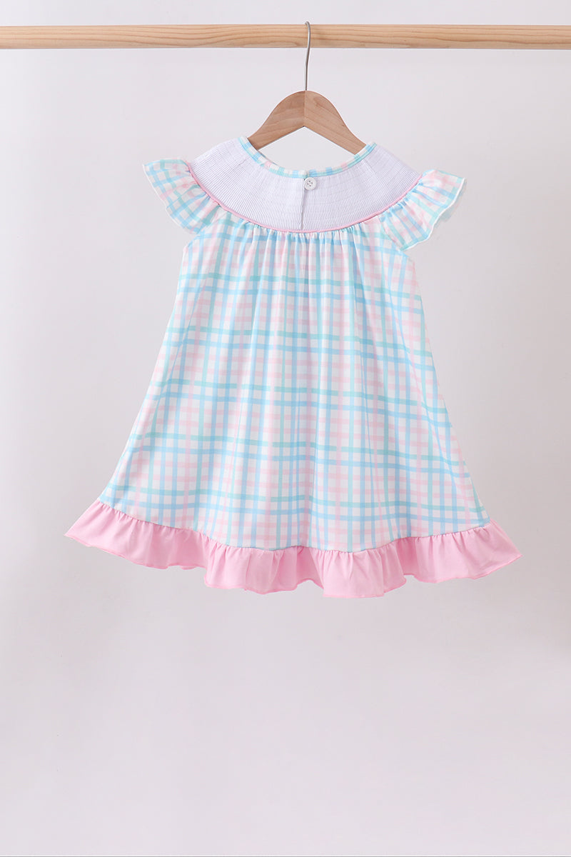 Pink Crocodile Smocked Gingham Dress - Aaria Tees Aaria Tees