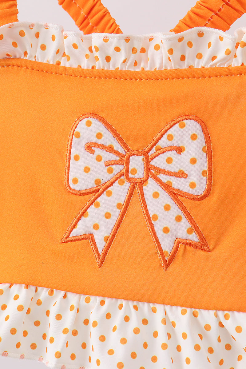 Orange Bow Ruffle 2PC Swimsuit - Aaria Tees Aaria Tees