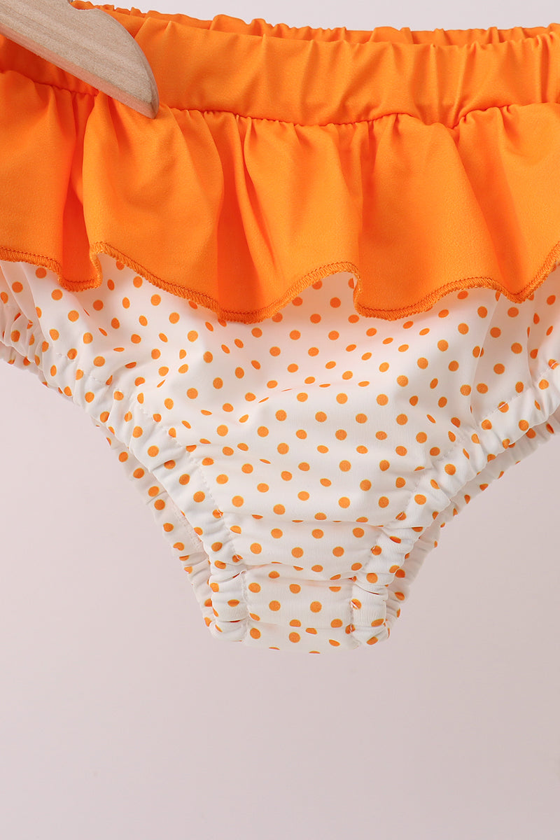 Orange Bow Ruffle 2PC Swimsuit - Aaria Tees Aaria Tees