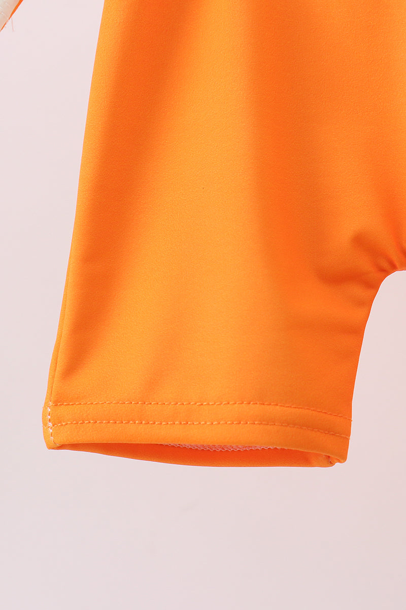 Orange Football One-piece Swimsuit - Aaria Tees Aaria Tees