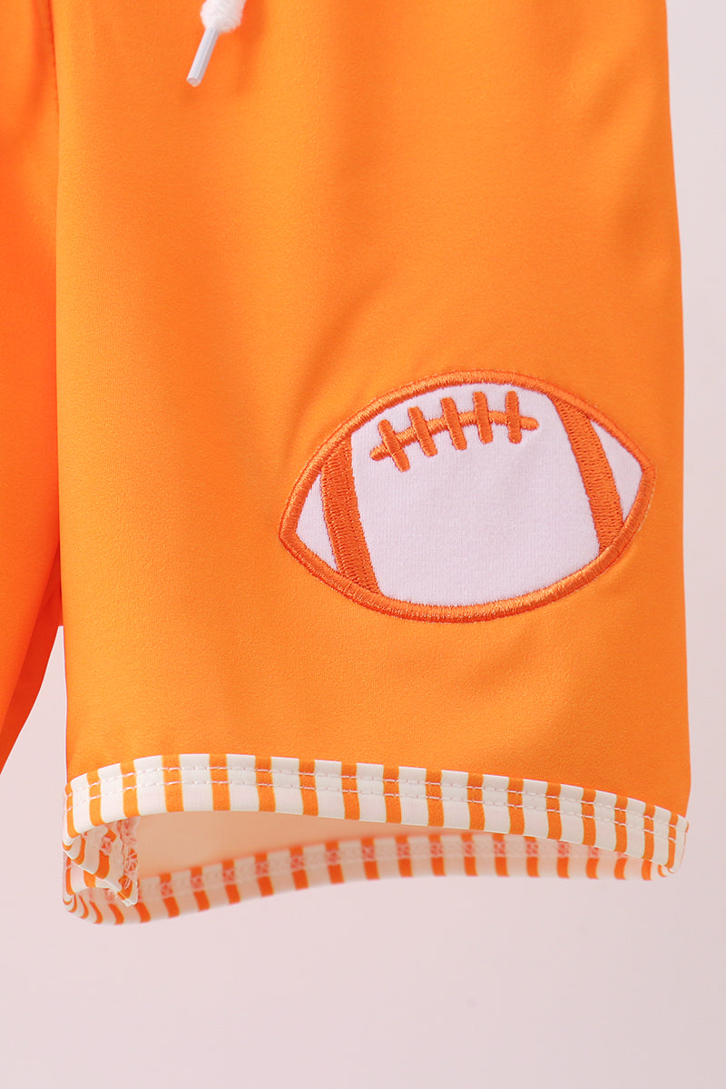 Orange Football Swim Trunks - Aaria Tees Aaria Tees
