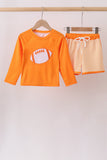 Orange Football 2PC Long Sleeve Swimsuit - Aaria Tees Aaria Tees