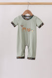 Sage Hunting Embroidered Romper Aaria Tees