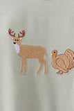 Sage Hunting Embroidered Romper Aaria Tees