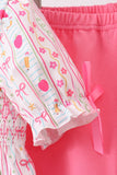 Pink Apple Smocked Ruffle Shorts Set Aaria Tees