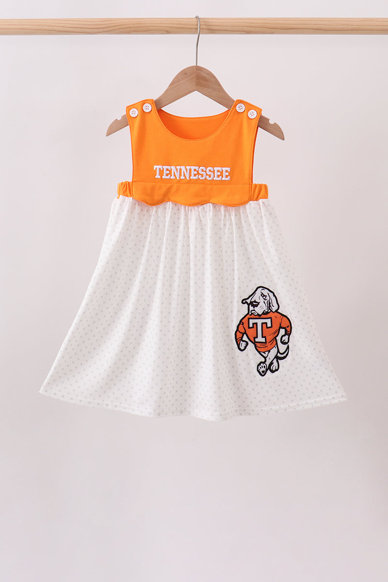 Orange Tennessee Applique Dress - Aaria Tees