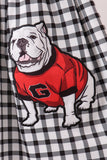 Red Georgia Applique Gingham Dress Aaria Tees
