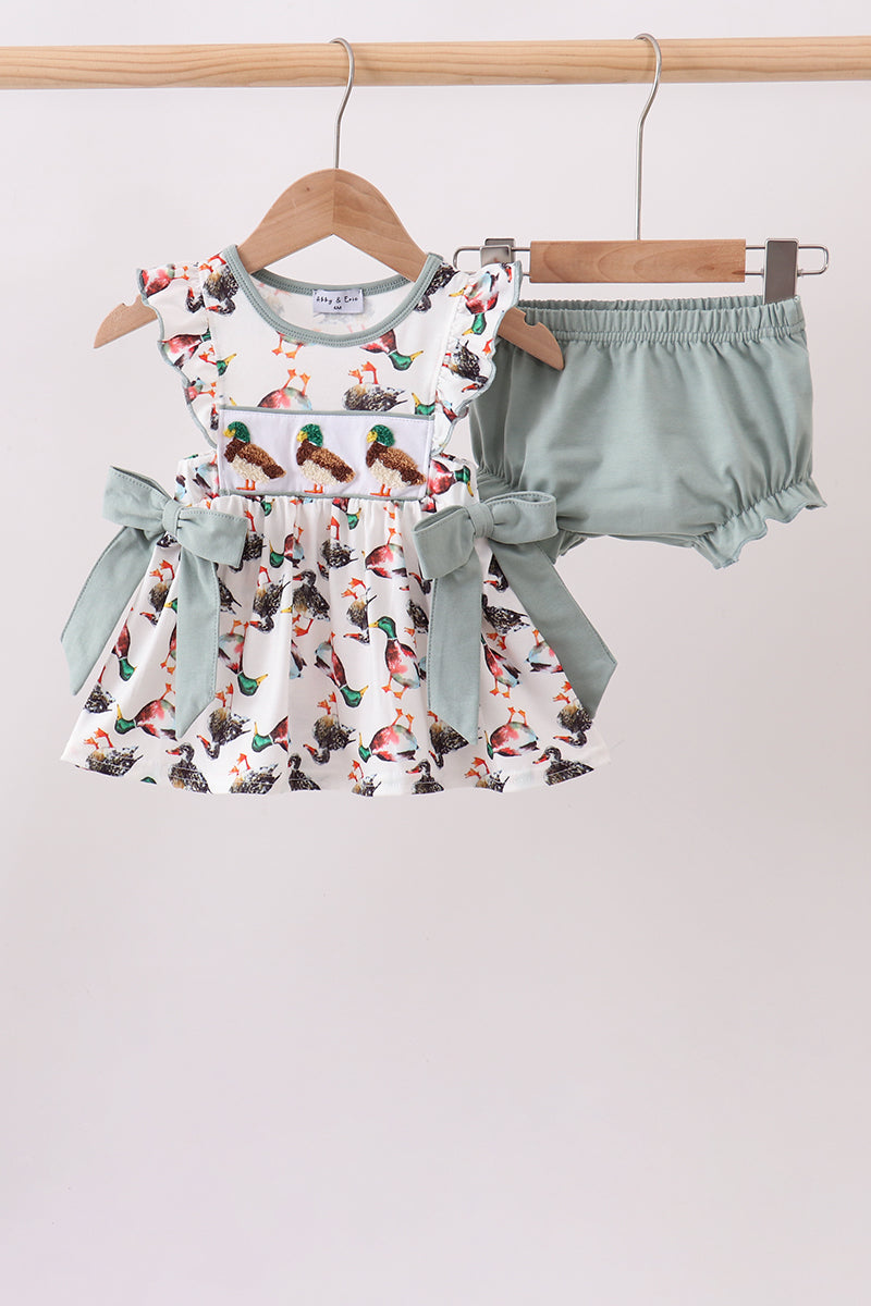 Sage Mallard French Knot Bloomer Set - Aaria Tees Aaria Tees