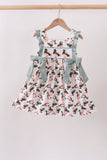 Sage Mallard French Knot Ruffle Dress - Aaria Tees Aaria Tees