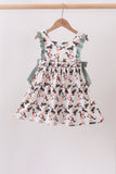 Sage Mallard French Knot Ruffle Dress - Aaria Tees Aaria Tees