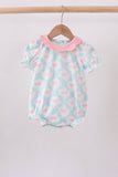 Pink Floral Bow Print Bubble - Aaria Tees Aaria Tees