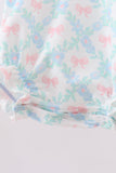 Pink Floral Bow Print Bubble - Aaria Tees Aaria Tees