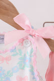 Pink Floral Bow Print Bloomer Set - Aaria Tees Aaria Tees