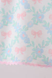 Pink Floral Bow Print Bloomer Set - Aaria Tees Aaria Tees