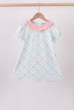 Pink Floral Bow Print Dress - Aaria Tees Aaria Tees