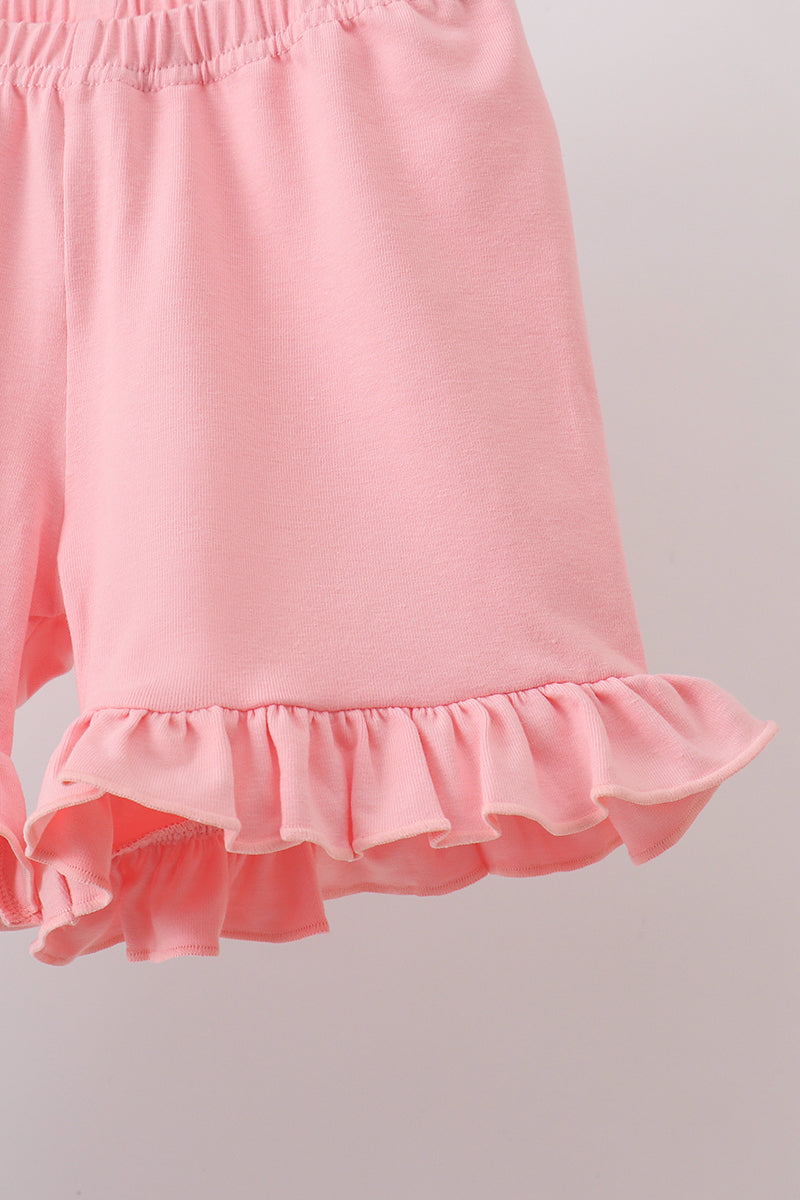 Green Floral Smocked Ruffle Shorts Set - Aaria Tees Aaria Tees
