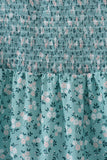 Green Floral Smocked Mom Dress - Aaria Tees Aaria Tees
