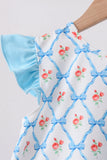 Blue Rose Ruffle Shorts Set - Aaria Tees Aaria Tees