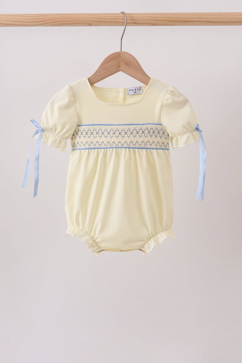 Cream smocked bubble - Aaria Tees Aaria Tees