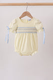 Cream smocked bubble - Aaria Tees Aaria Tees